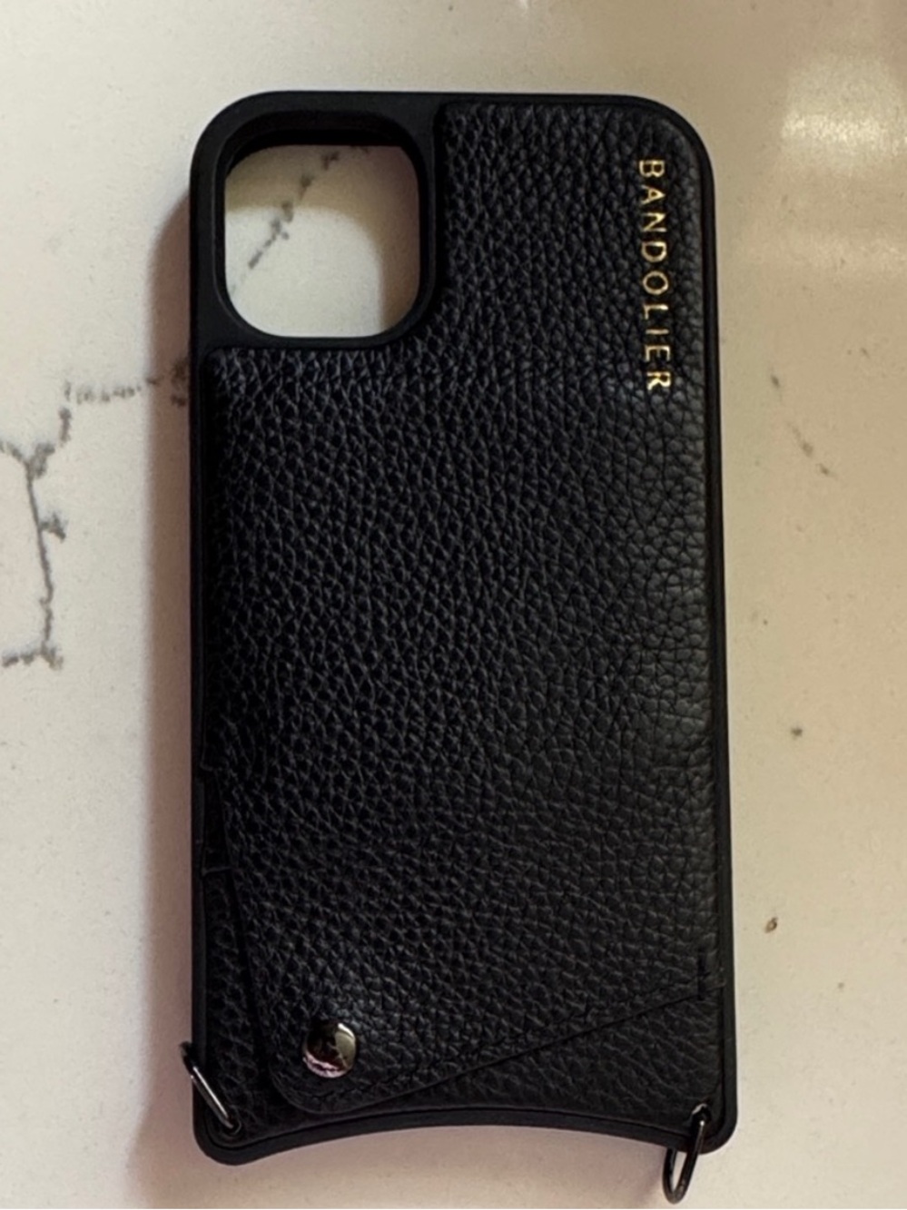 Bandolier Black Leather Phone Case without Wrist Strap iPhone 11